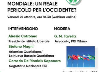 27 ottobre, il convegno web sul nuovo ordine mondiale